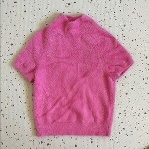 💘 MAEVE BY ANTHROPOLOGIE - EYELASH MOCK-NECK SHORT SLEEVE SWEATER TOP